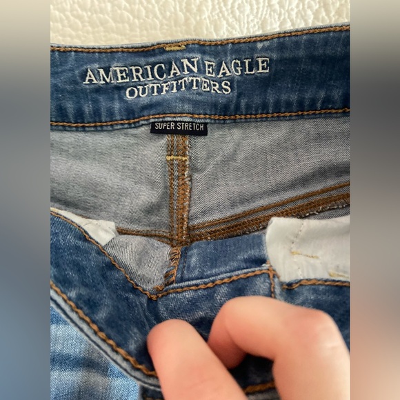 American eagle jean shorts size 6 hi-rise shortie dark wash - Picture 2 of 4